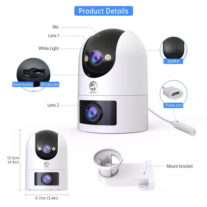 Câmara de Vigilância IP Jooan Wifi Dupla Lente