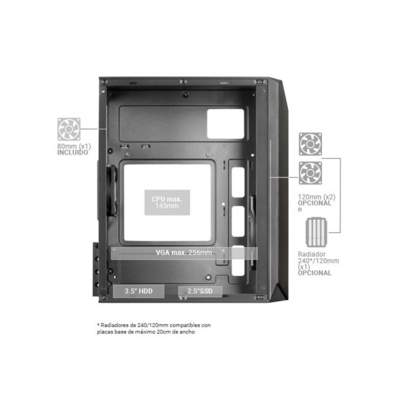 Torre Mars Gaming MC-S1 (Preto)