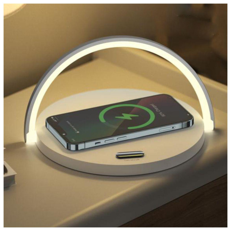 Carregador por Indução 15W C/ Luz Presença e Suporte XO