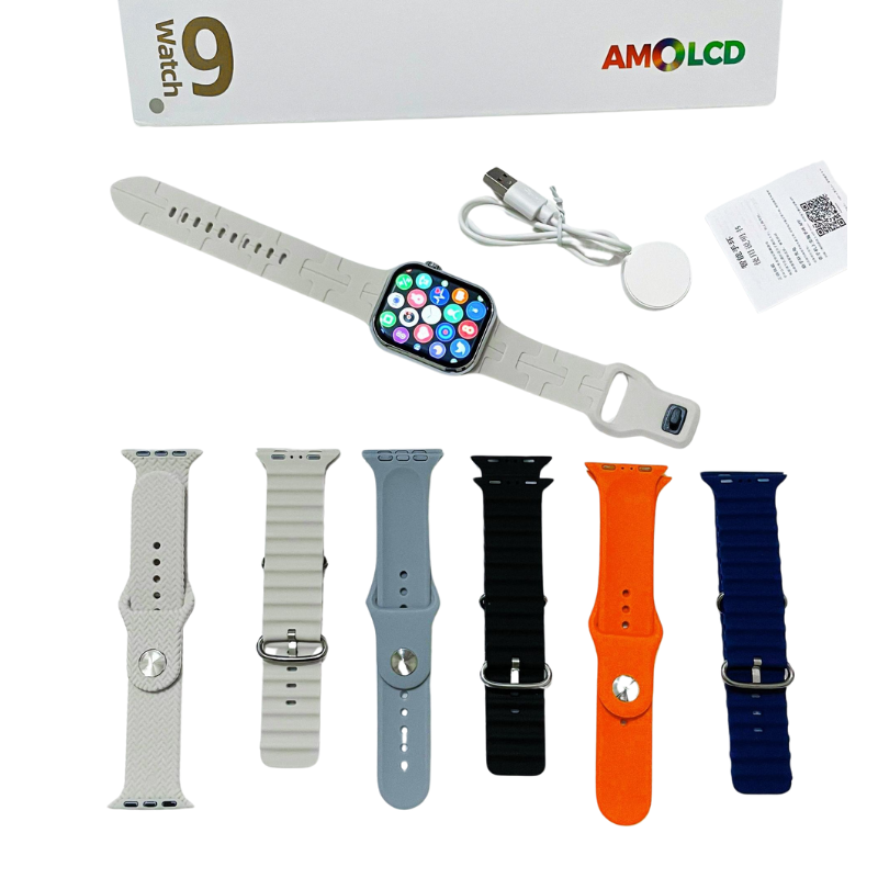 Smartwatch S9 ProMax 45mm Alumínio Kit 7 em 1