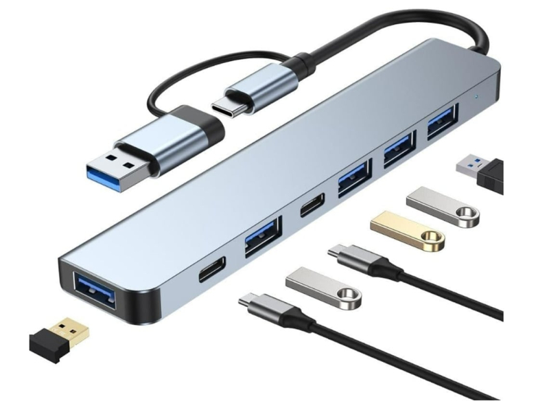 HUB USB-C - USB 3.0 USB 7 em 1 - Alumínio