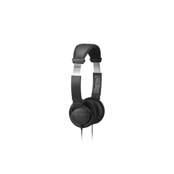 Headset USB com microfone - Faixa de cabeça ajustável - Almofadas acolchoadas - Controles no cabo - Cabo de 1,80 m - Preto