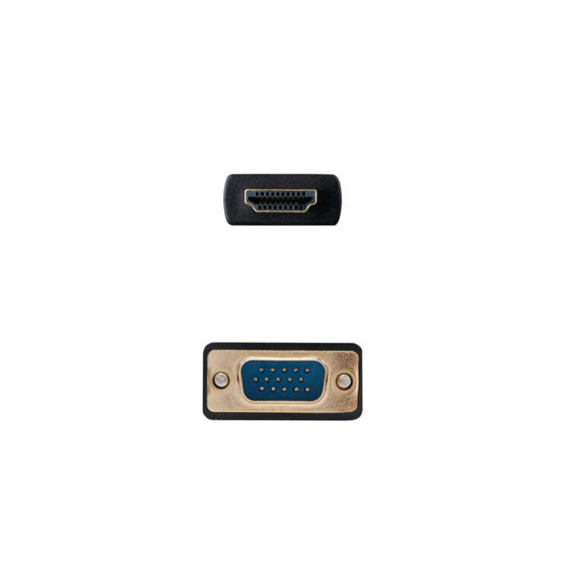 Cabo Conversor HDMI para VGA, HDMI/M-VGA/M 1,8m (Preto)