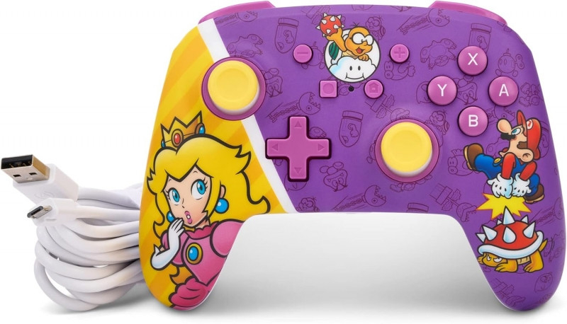 Comando com fio PowerA Enhanced para Nintendo Switch - Princess Peach Battle