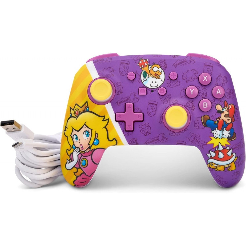 Comando com fio PowerA Enhanced para Nintendo Switch - Princess Peach Battle