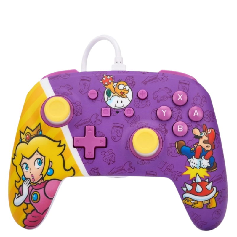 Comando com fio PowerA Enhanced para Nintendo Switch - Princess Peach Battle
