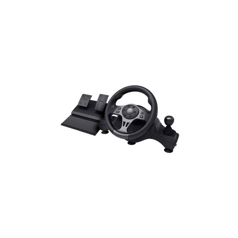 Conjunto de volante + pedais + câmbio- Compatível com PC, Nintendo Switch, Xbox e PS4 - Preto