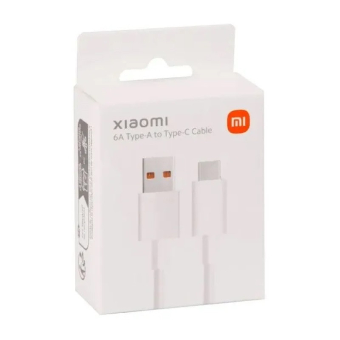 Cabo Xiaomi USB-A para Type-C Branco Carregamento Super Rápido