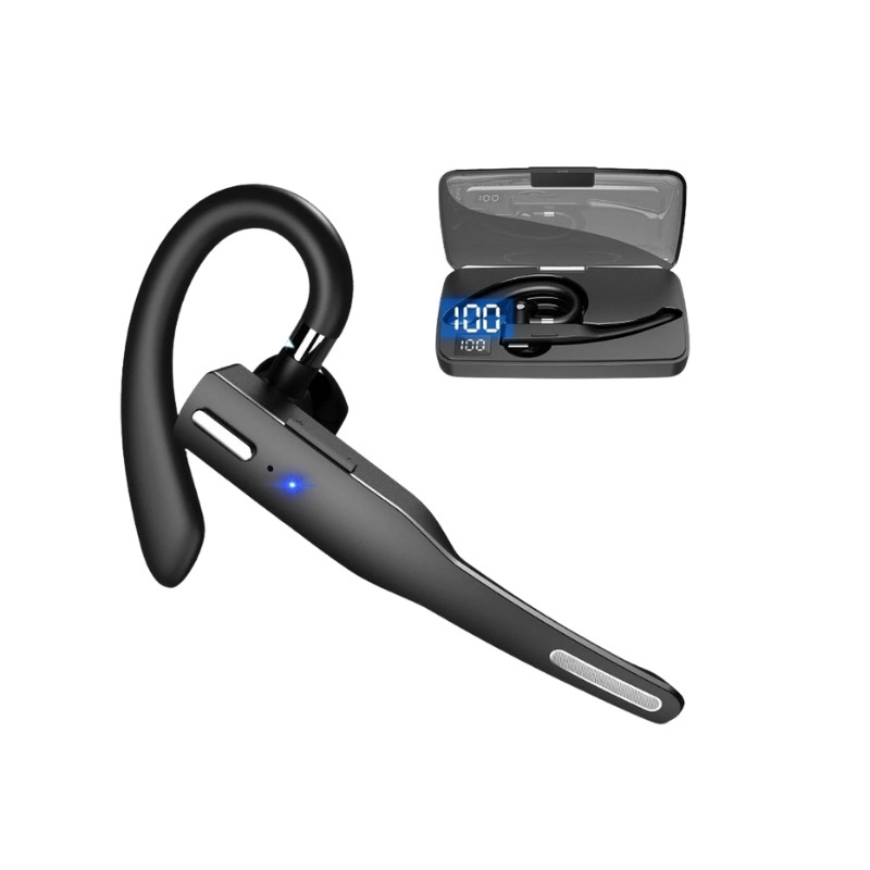 Auricular bluetooth com cancelamento de ruído c/ caixa