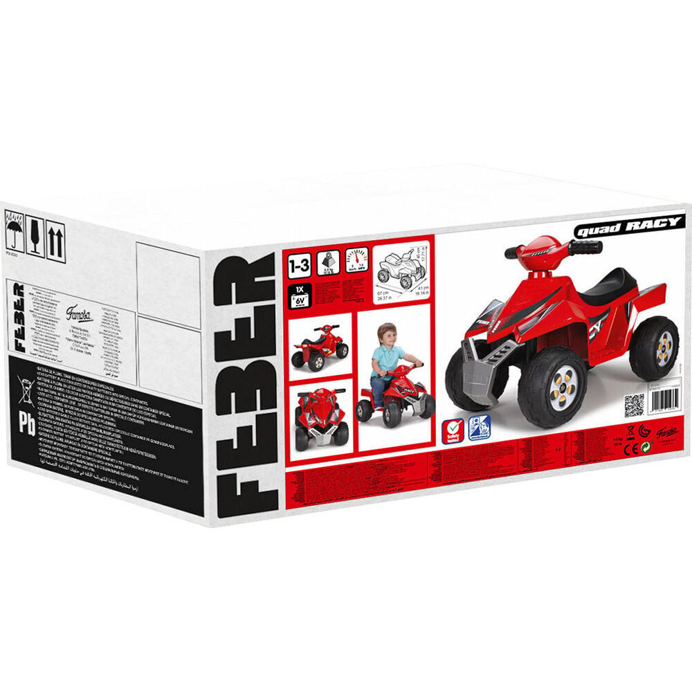 Moto Elétrica Criança Feber Quad Racy Vermelha 6V