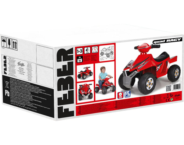 Moto Elétrica Criança Feber Quad Racy Vermelha 6V