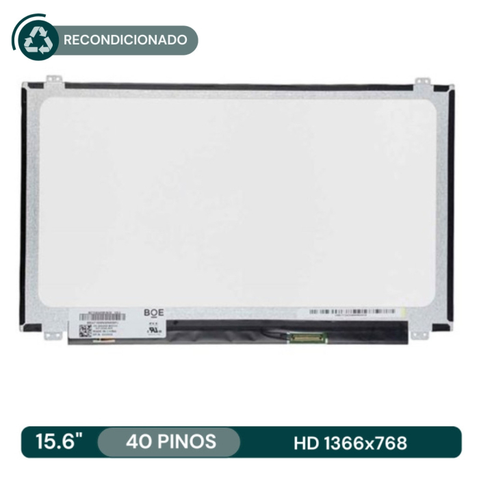(Usado) Ecrã LCD 15.6" 1366x768 HD 40Pin c/Brackets - NT156WHM-N10