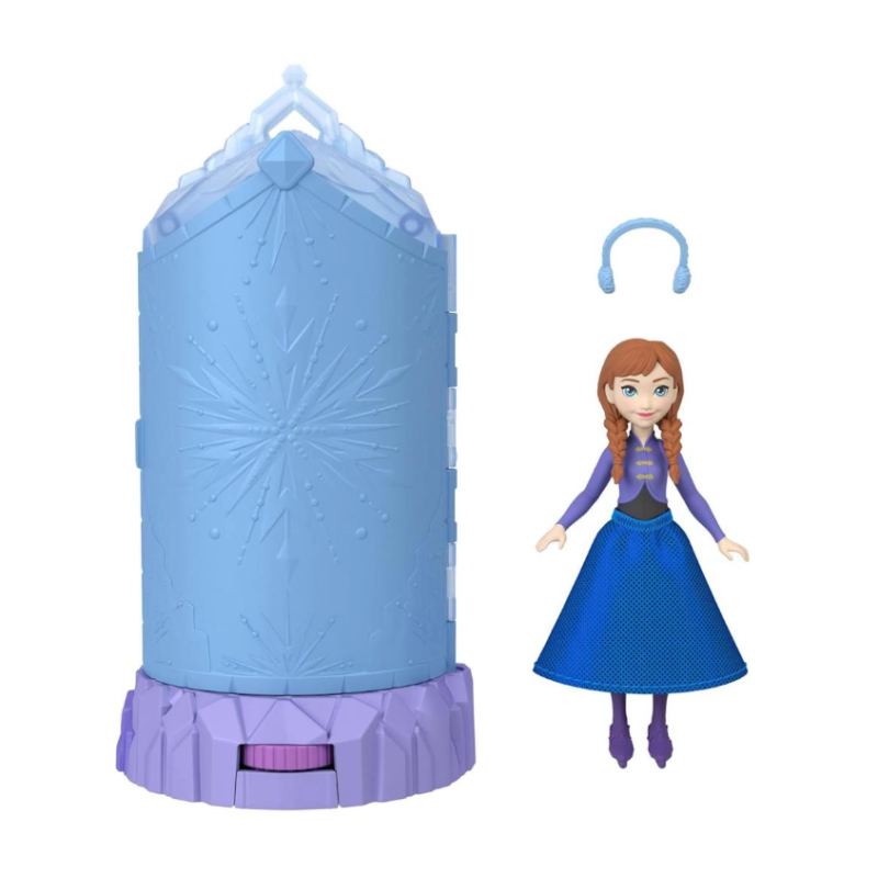 Boneca Princesa Frozen com mini castelo de gelo.