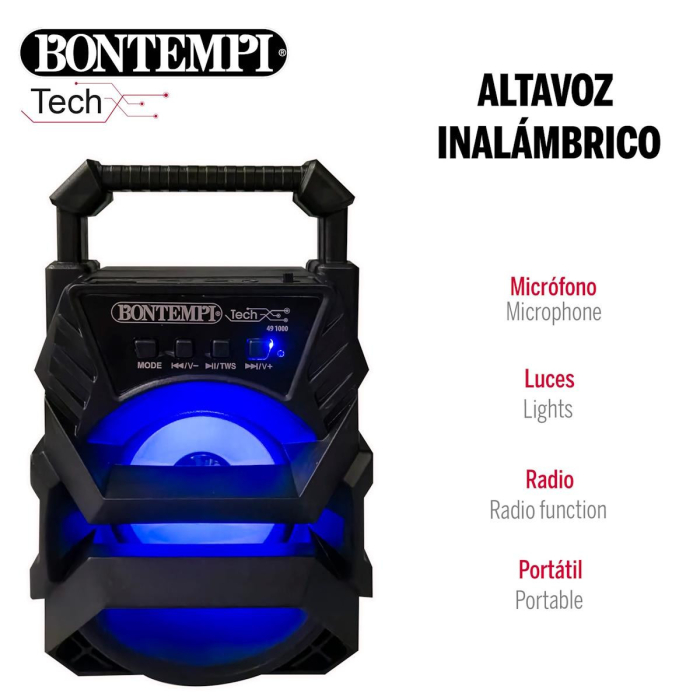 Mini Coluna Wireless C/ Micro- Preto
