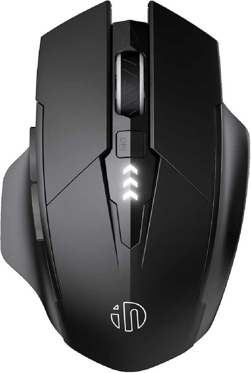 Rato Inphic Bluetooth + Wifi - Sem fio, recarregável, 1600 DPI, ergonômico (Preto)