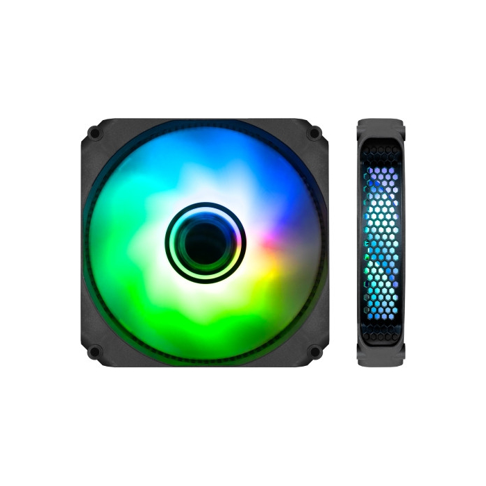 Ventilador Coolbox Infinity ARGB Efeito Túnel Colorido - Silencioso  Rolamento Hidráulico - Preto