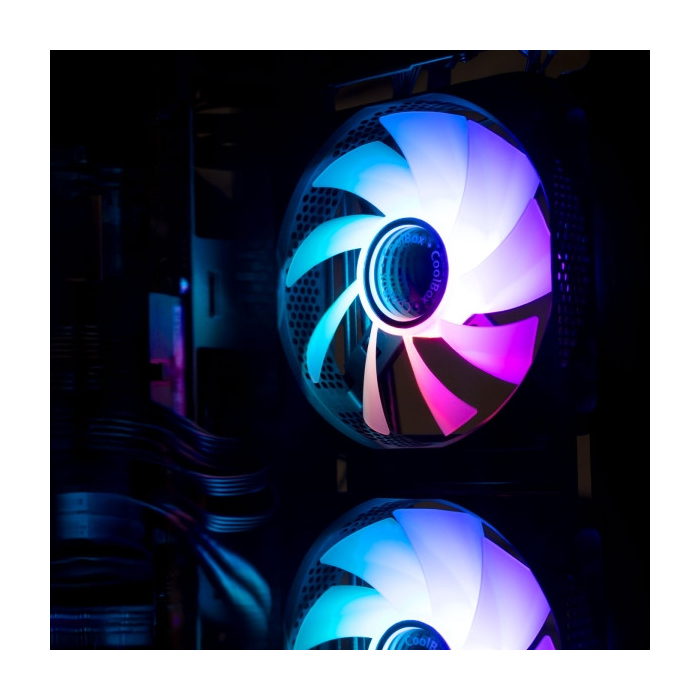 Ventilador Coolbox Infinity ARGB Efeito Túnel Colorido - Silencioso  Rolamento Hidráulico - Preto