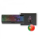 Combo Gamer 3 em 1 Mars Gaming - Teclado RGB H-Mech -  Rato de 3200 DPI - Mouse Pad Nanotextil Rainbow Preto