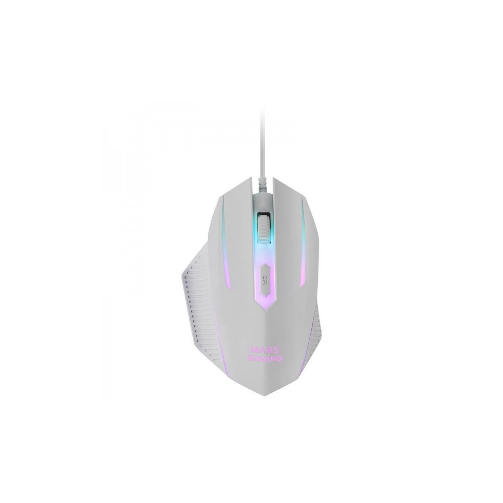 Combo Mars Gaming MCP124 3 em 1 - Teclado RGB H-Mech  Mouse com interruptores RGB HUANO - Branco