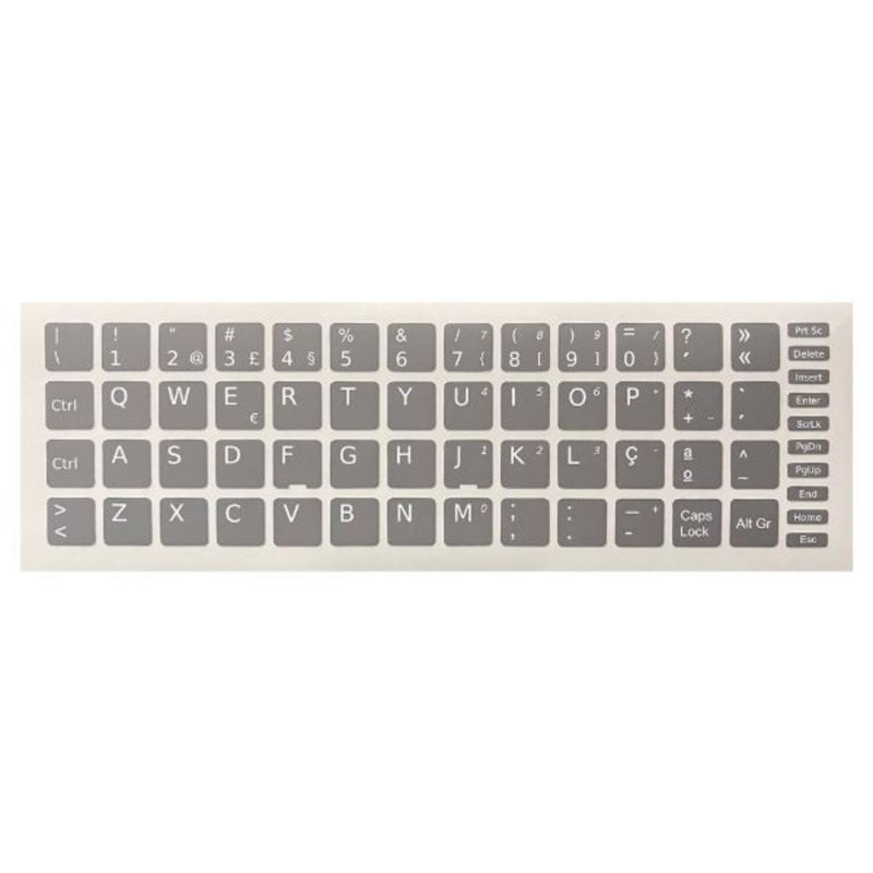 Sticker conversão Teclado PT Cinza Claro (13x13)