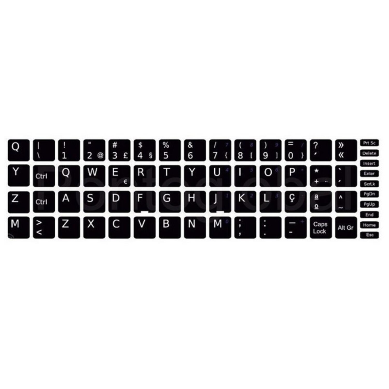 Sticker conversão Teclado PT Preto Dell/Lenovo (13x13)