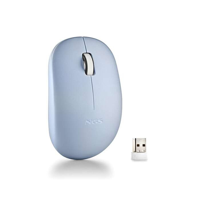 Rato Sem-Fios NGS Teclas Silenciosas Azul - Ambidestro