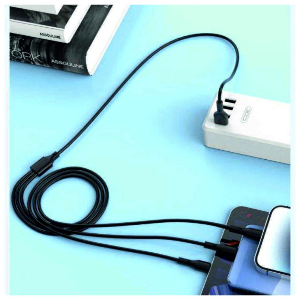Cabo 3em1 Carregamento e Dados 100W 1m (Preto)
