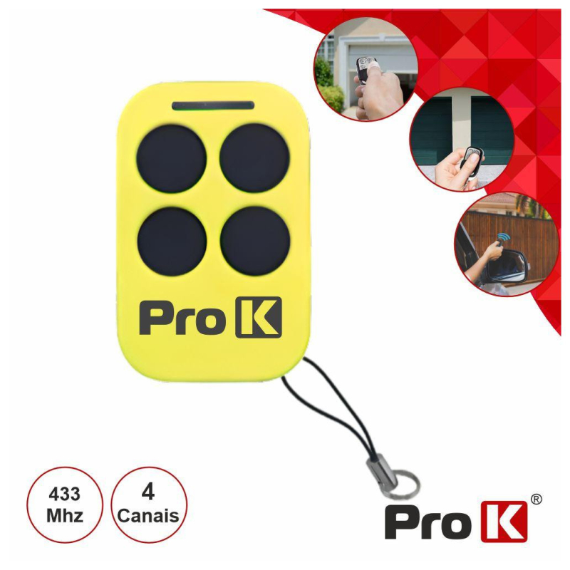 Comando Garagem Universal 4 Canais 433mhz PROK
