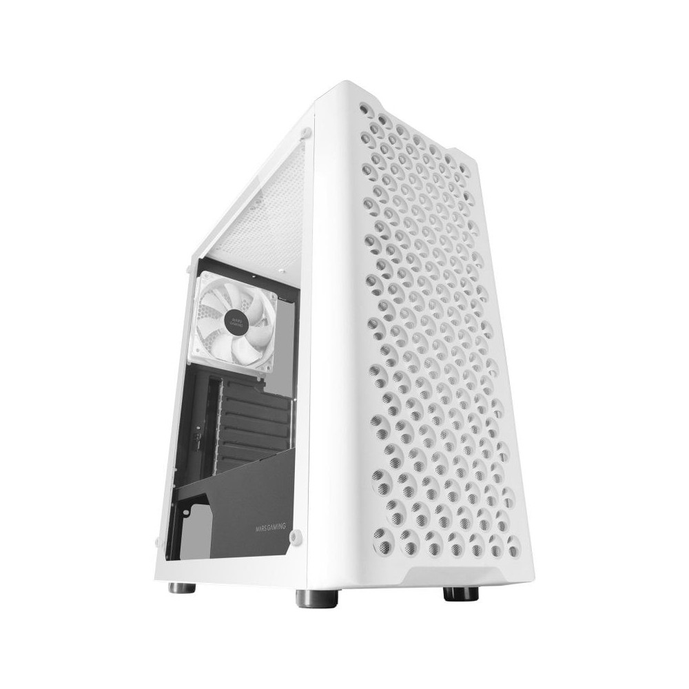 Caixa PC Mars Gaming MC-iPRO ATX Mesh Frontal 3D Vidro Temperado Ventoinha FDB (Branca)