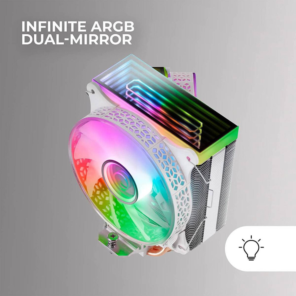 Air Cooler CPU Mars Gaming Dual Mirror Infinite ARGB (Branco)