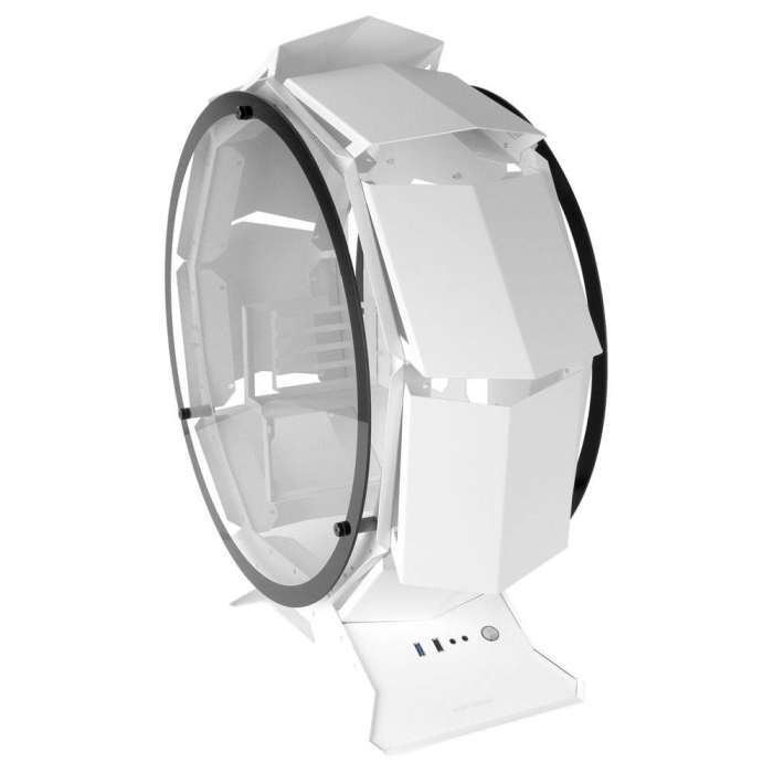 Caixa Micro-ATX Mars Gaming Premium Gaming Circular Vídro Temperado (Branca)