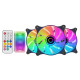 Kit 3x Ventoinhas ARGB Mars Gaming 12cm Espelho Infinito (Pretas)
