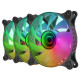 Kit 3x Ventoinhas ARGB Mars Gaming 12cm Espelho Infinito (Pretas)
