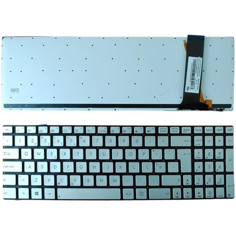 Asus N750VJ Teclado PT Silver s/Cover - 0KNB0-6621SK00