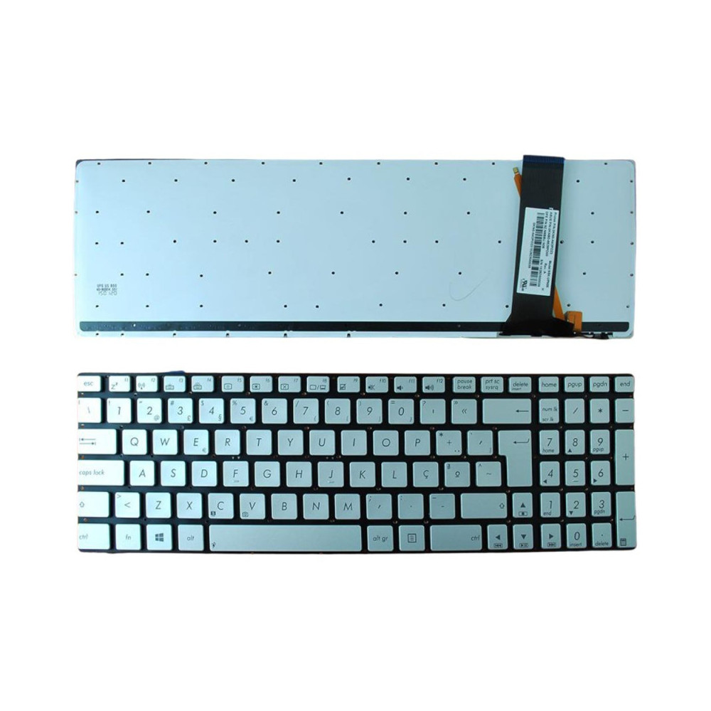 Asus N750VJ Teclado PT Silver s/Cover - 0KNB0-6621SK00