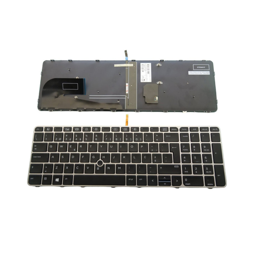HP zBook 15u G3 Teclado PT Backlight Black/Silver - 821157-131