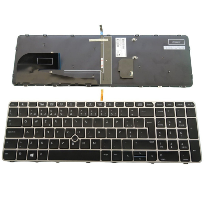 HP zBook 15u G3 Teclado PT Backlight Black/Silver - 821157-131