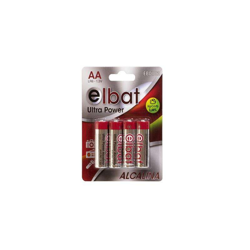 Pack de 4 Pilhas Alcalinas Elbat LR6/AA