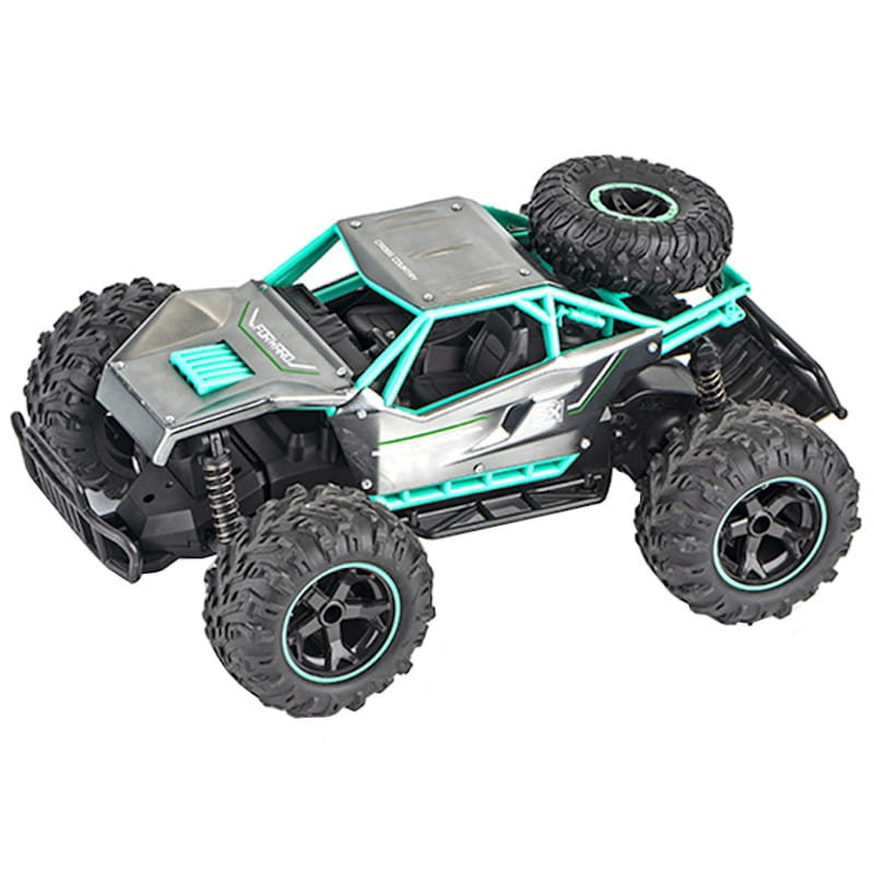 Carro RC Telecomandado 1/14 Monster Truck (Verde/Cinza)