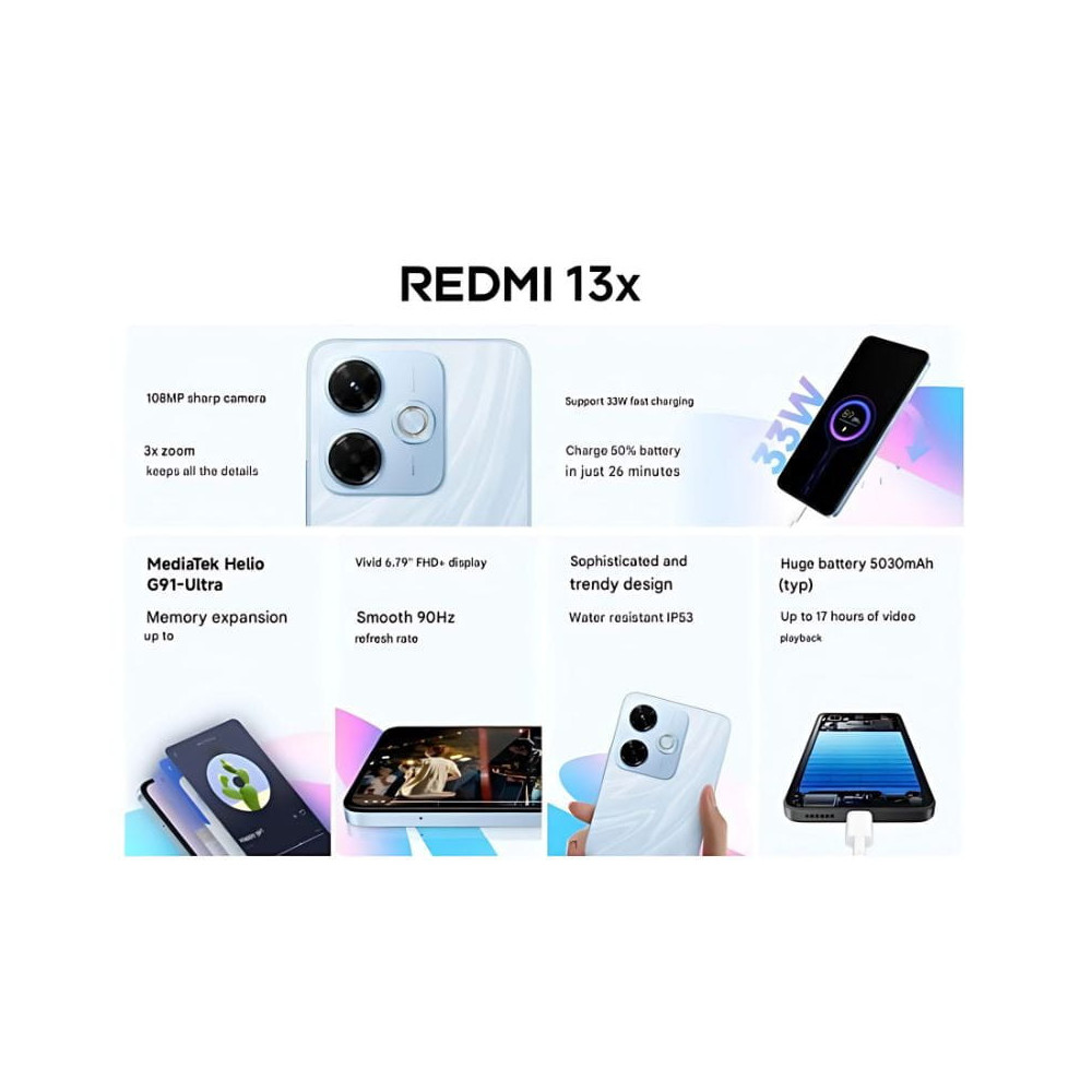 Smartphone Redmi 13X Dual SIM 256GB 8GB (Dourado)