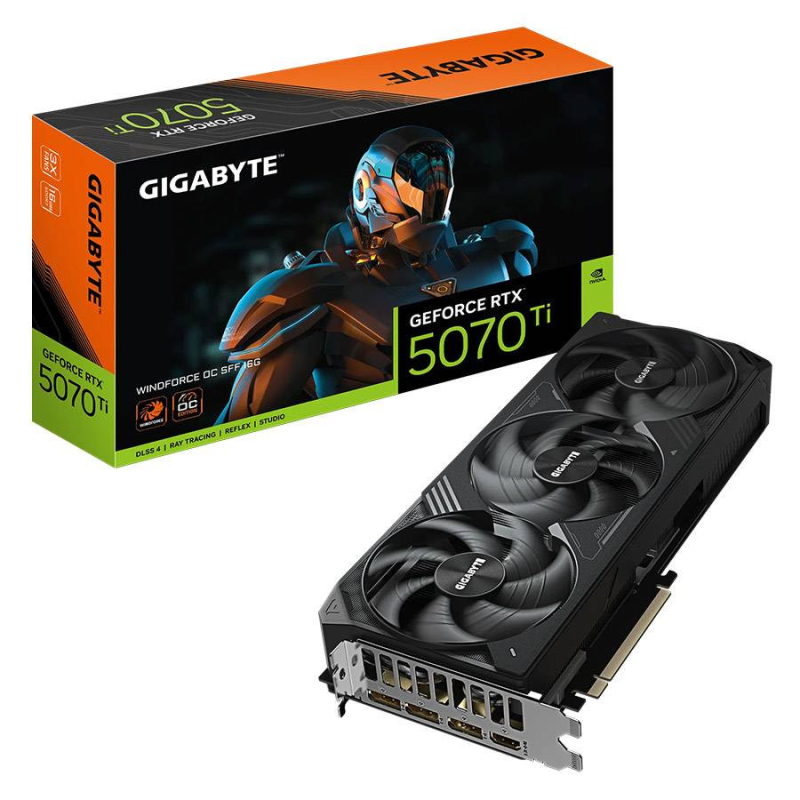 Placa Gráfica Gigabyte NVIDIA GeForce RTX 5070 Ti "Blackwell" Windforce OC SFF 16G GDDR7 DLSS4