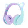 Auscultadores sem fios para crianças Cat Ears Turquesa/Violeta