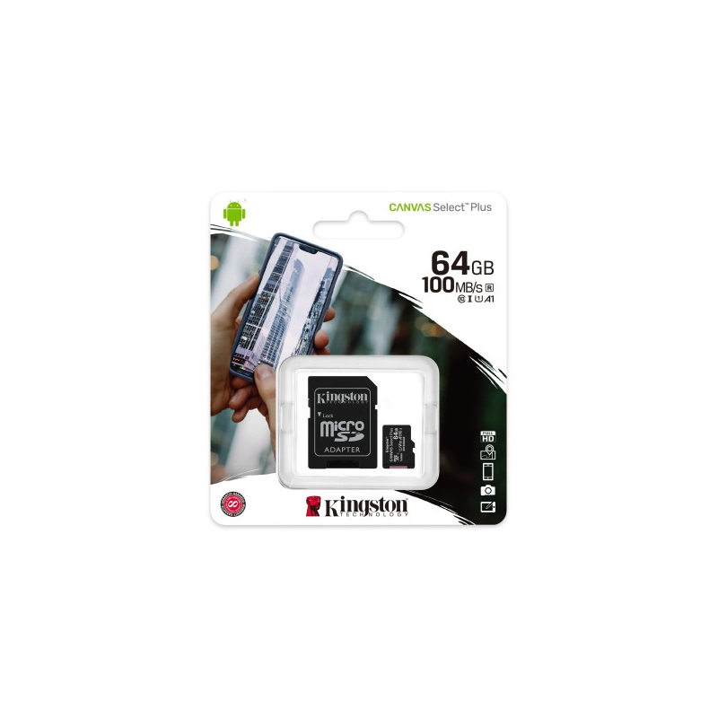 Cartão de Memória microSDXC Kingston Gen3 64GB + Adaptador SD