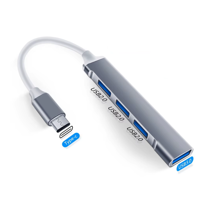 Hub Type-C para 4 USB-A 3.0