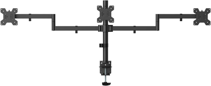 Suporte de mesa rotativo e inclinável 3 monitores (13" a 27") 10Kg (Preto)