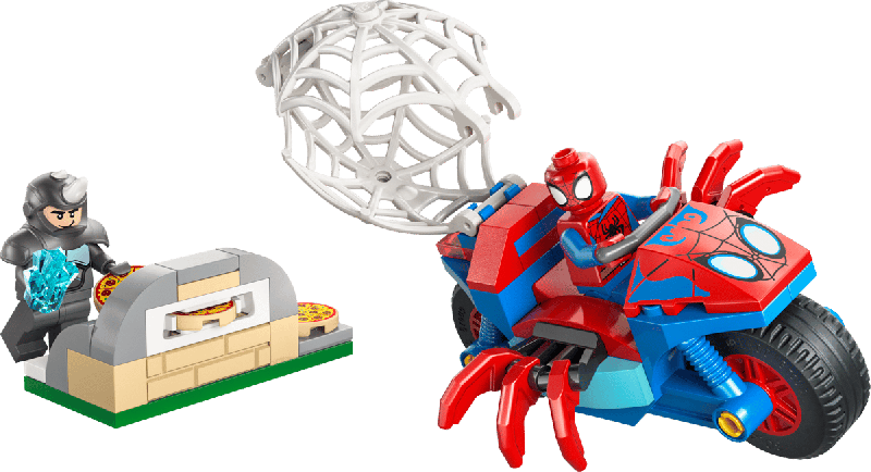 Lego Spidey na sua Mota contra Rhino