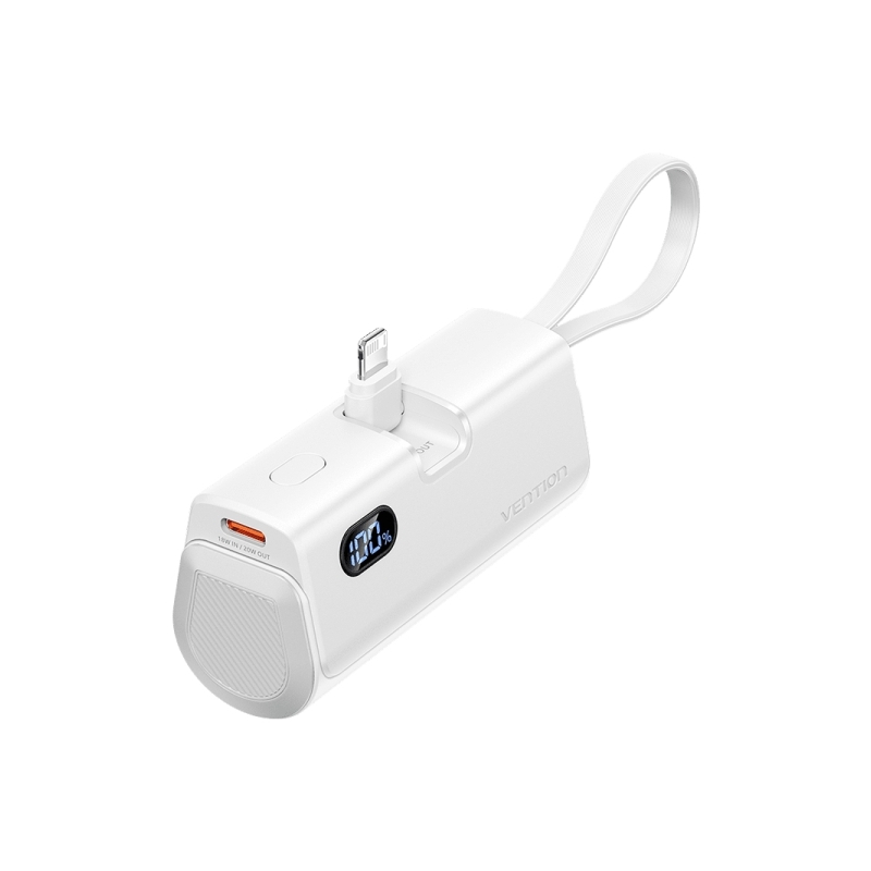PowerBank Vention 4800mAh Lightning  
Carregamento Rápido de 22.5W (Branco)