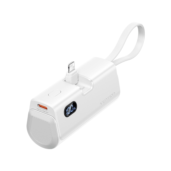 PowerBank Vention 4800mAh Lightning  
Carregamento Rápido de 22.5W (Branco)