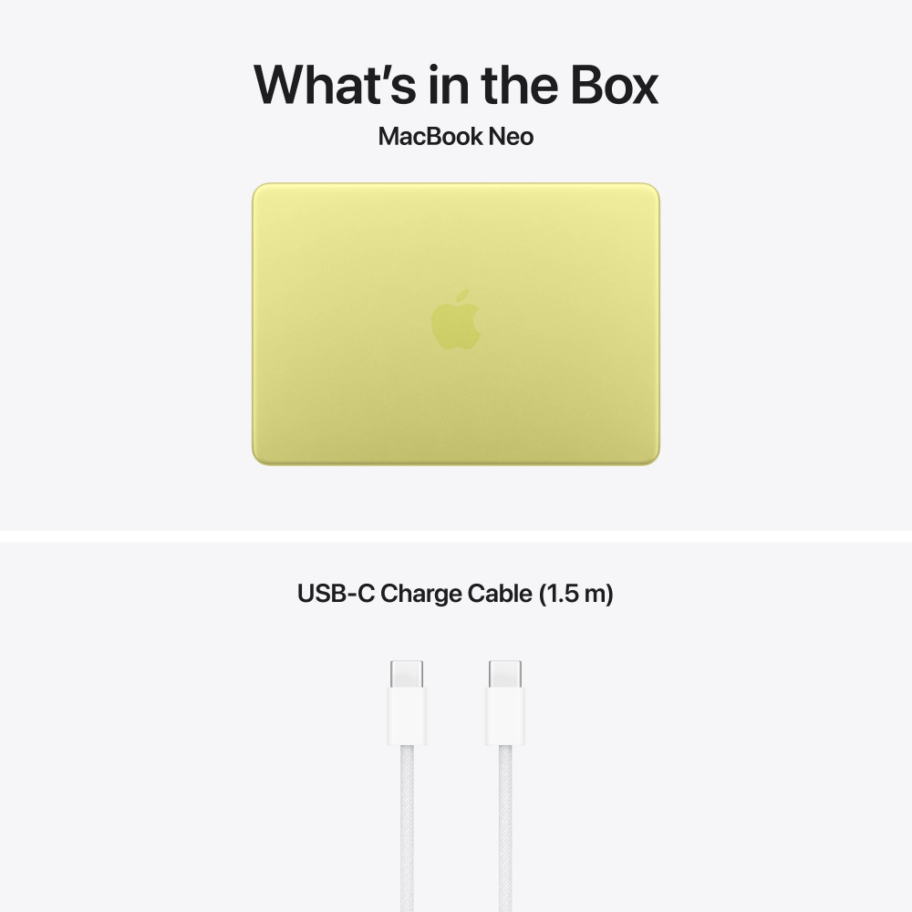 Apple MacBook Neo 13"A18 Pro CPU 6-core, GPU 5-core  SSD 512GB 8GB RAM Touch ID (Cítrico)