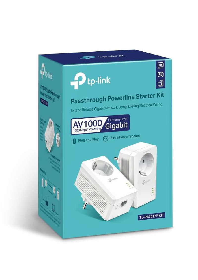 Powerline TP-Link AV1000 1000Mbps Gigabit com Plugue